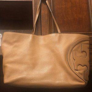 Tory Burch Double T on side Leather Tote Bag